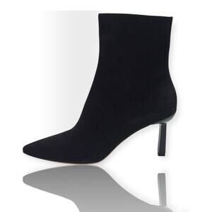 Black Suede Janna 70 Sculpted Heel Leather Heeled Boots 9.5